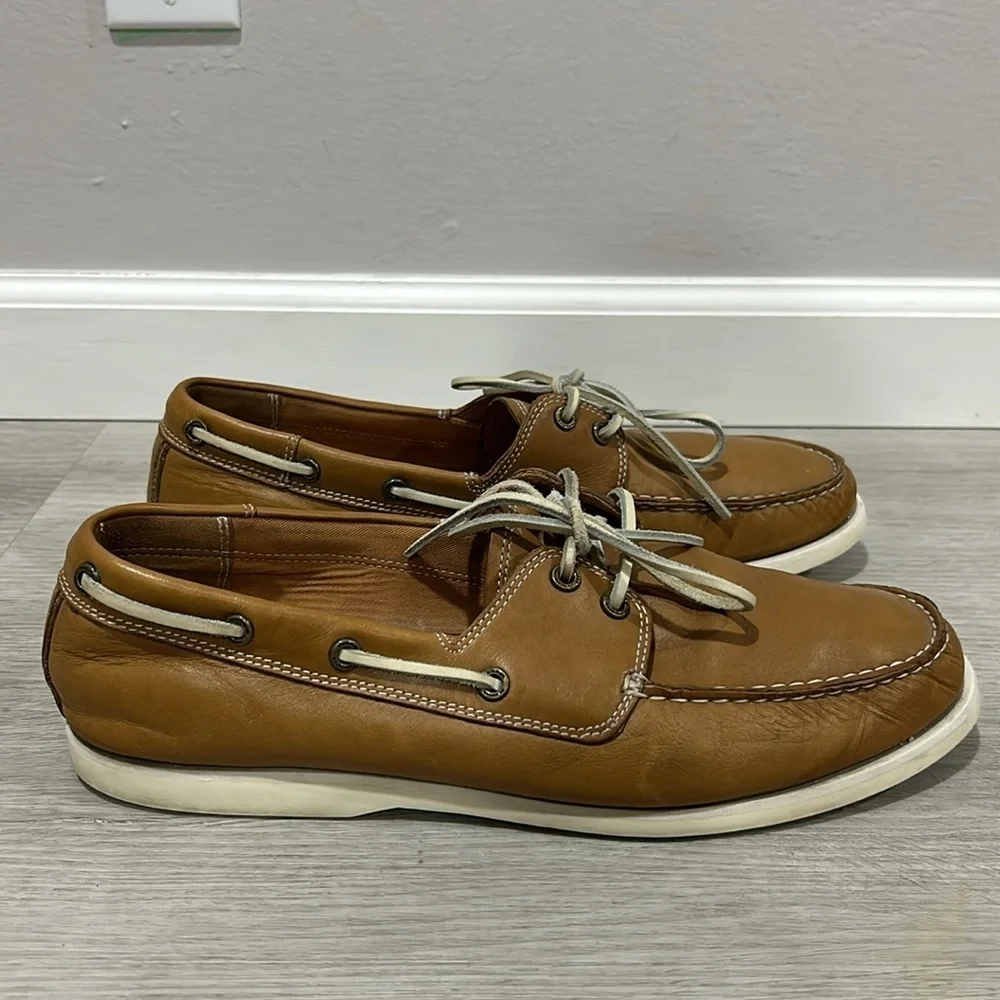 Coach men’s leather boat shoes